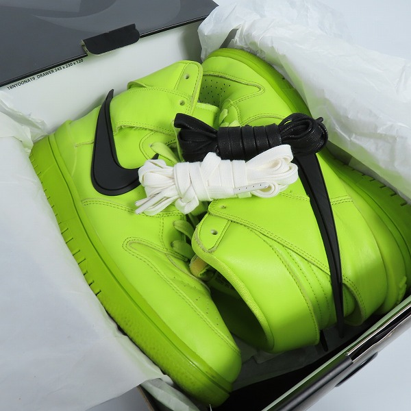 実際に弊社で買取させて頂いたNIKE×AMBUSH/ナイキ×アンブッシュ DUNK HIGH "FLASH LIME" ダンクハイ フラッシュライム CU7544-300 27.0の画像 8枚目