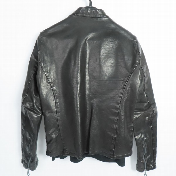 実際に弊社で買取させて頂いたISAMU KATAYAMA BACKLASH/バックラッシュ イタリアンショルダ シングルライダース ジャケット 1254-01/2(M)の画像 1枚目