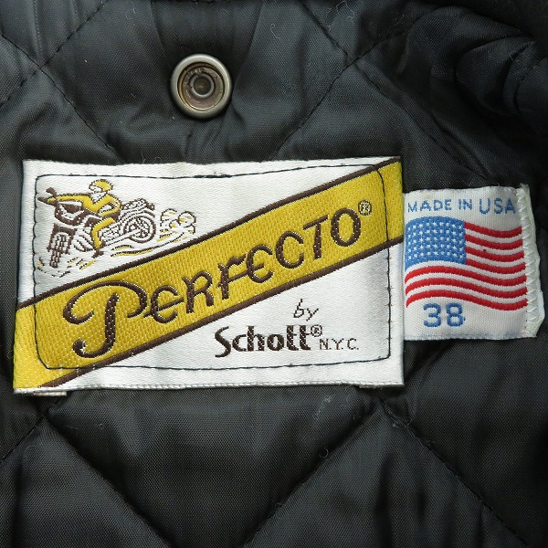 実際に弊社で買取させて頂いたSchott/ショット バイカータグ後期 618 レザー ダブルライダースジャケット /38の画像 2枚目