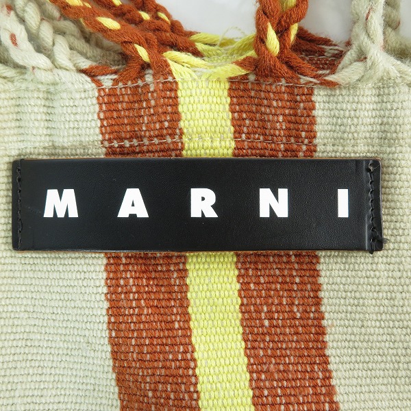 実際に弊社で買取させて頂いたMARNI/マルニ ストライプ柄 フリンジ付きハンモックバッグ ストライプ柄の画像 3枚目