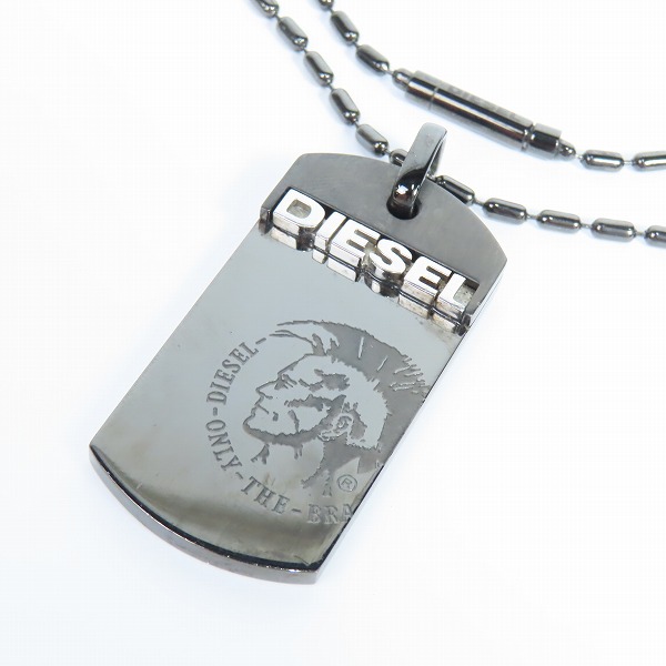 実際に弊社で買取させて頂いたDIESEL/ディーゼル ロゴプレート ドッグタグ ブラック ペンダント/ネックレス