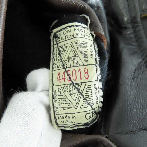 実際に弊社で買取させて頂いたTHE REAL McCOY’s/ザリアルマッコイズ AVIATION  レザージャケット/36の画像 4枚目