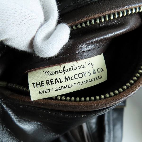 実際に弊社で買取させて頂いたTHE REAL McCOY’s/ザリアルマッコイズ AVIATION  レザージャケット/36の画像 5枚目