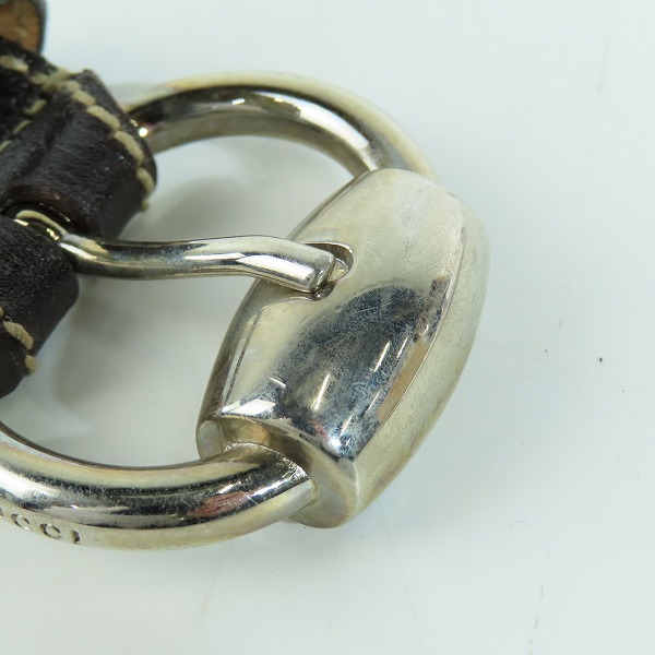 実際に弊社で買取させて頂いたGUCCI/グッチ シェリーライン  レザー切替ベルト 162942-480199 85-34の画像 5枚目