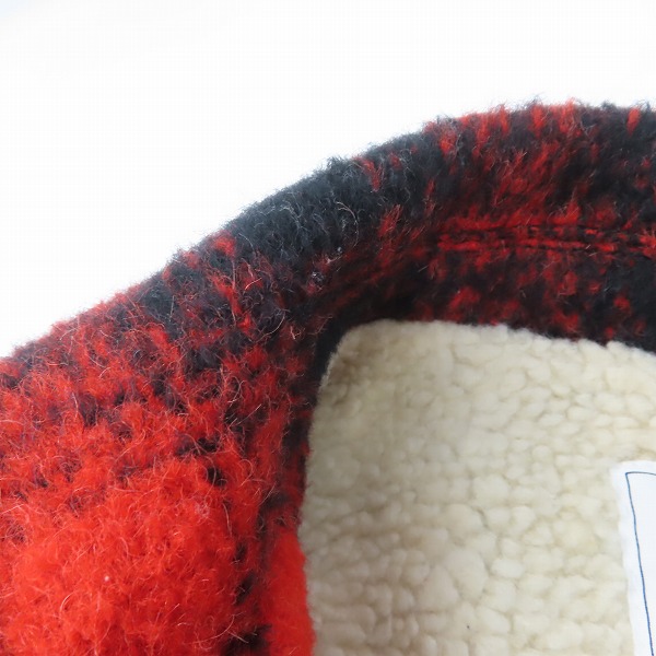 実際に弊社で買取させて頂いたCRIMIE/クライミー チェック柄 ウール/アルパカ混 ボアジャケット /Mの画像 6枚目