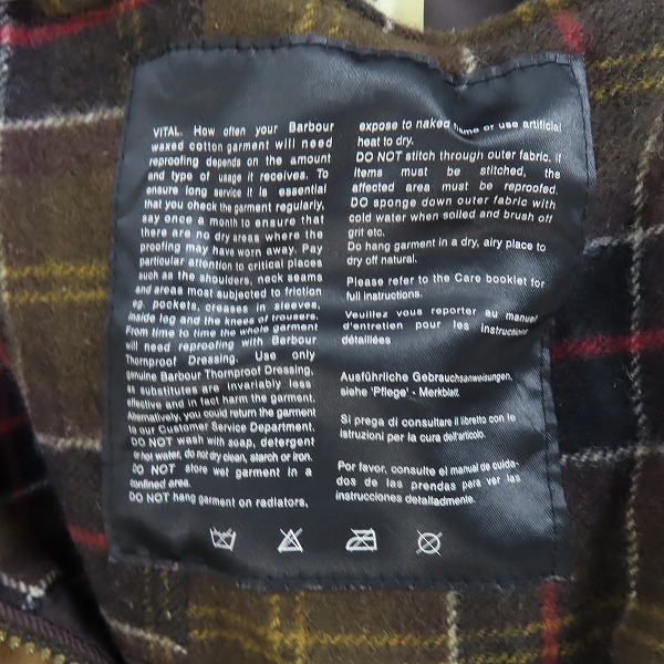 実際に弊社で買取させて頂いたBARBOUR/バブアー L65 NEW MARKET JK オイルド コーティング ジャケット/14の画像 4枚目