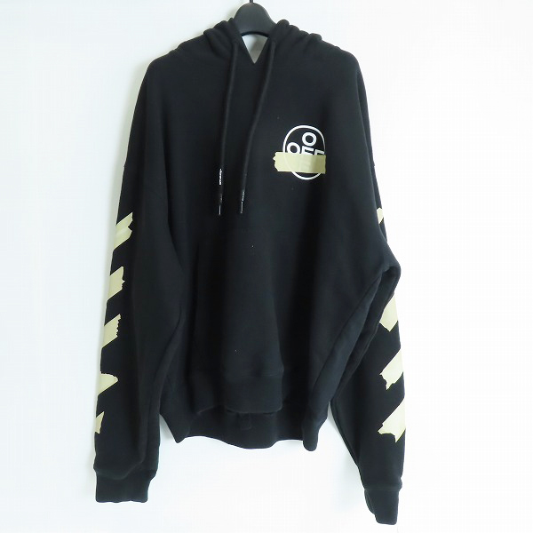 実際に弊社で買取させて頂いたOff-White/オフホワイト TAPE ARROWS OVER HOODIE/テープ アローズ オーバー フーディ/パーカー OMBB037R20E30002/XXL