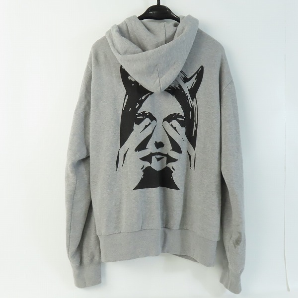 実際に弊社で買取させて頂いたHYSTERIC GLAMOUR/ヒステリックグラマー SEE NO EVIL ジップアップ パーカー グレー 02233CF12/XL