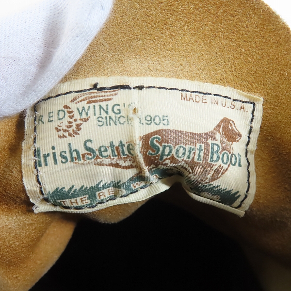 実際に弊社で買取させて頂いたREDWING/レッドウィング 四角犬タグ アイリッシュセッター ブーツ/7.5Eの画像 6枚目