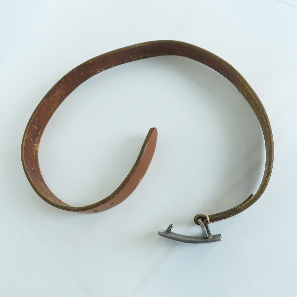 実際に弊社で買取させて頂いたTHE FLAT HEAD/フラットヘッド プレートバックル レザーベルト 34の画像 9枚目