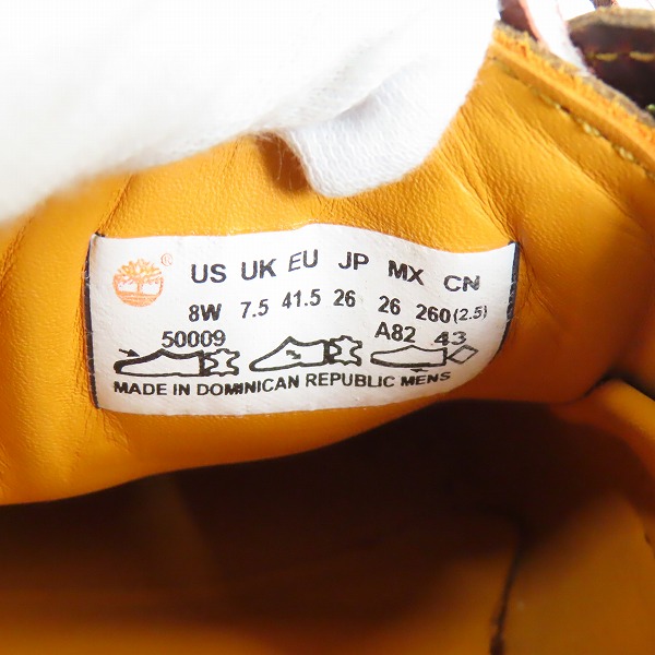 実際に弊社で買取させて頂いたTIMBERLAND/ティンバーランド 3EYELET CLAS SIC LUG 50009/26.0の画像 6枚目