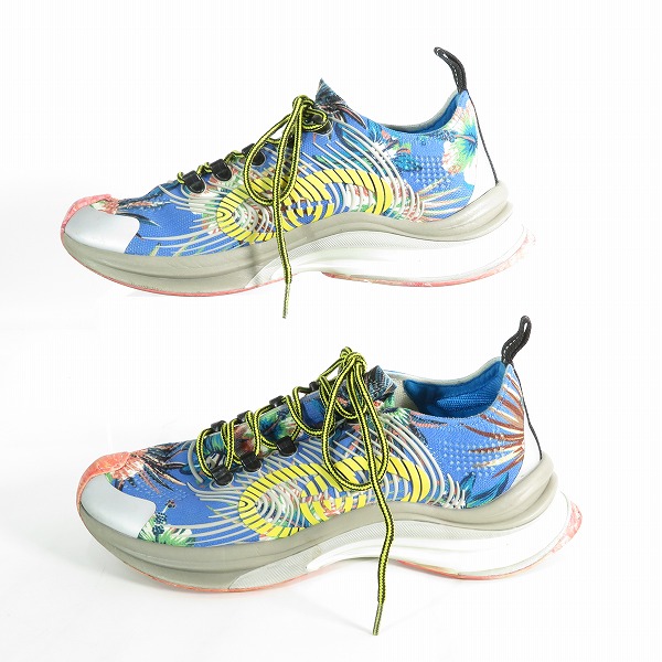 実際に弊社で買取させて頂いたGUCCI/グッチ GUCCI RUN テクニカルニット スニーカー ブルー size 7の画像 3枚目