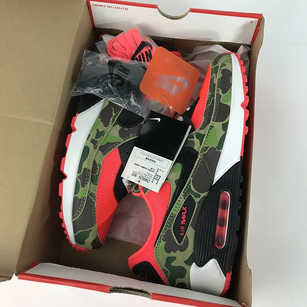 実際に弊社で買取させて頂いた【未使用】NIKE×atmos/ナイキ×アトモス AIR MAX 90 SP REVERSE DUCK CAMO/リバース ダック カモ CW6024-600/30の画像 7枚目
