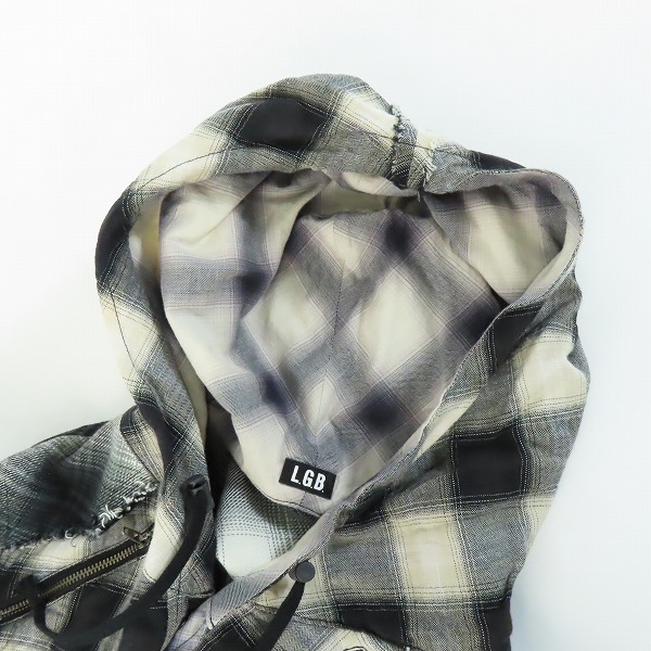 実際に弊社で買取させて頂いたL.G.B./ルグランブルー チェック ダメージ シャツ/パーカー Shirt-G/PK/M 09173/1の画像 5枚目