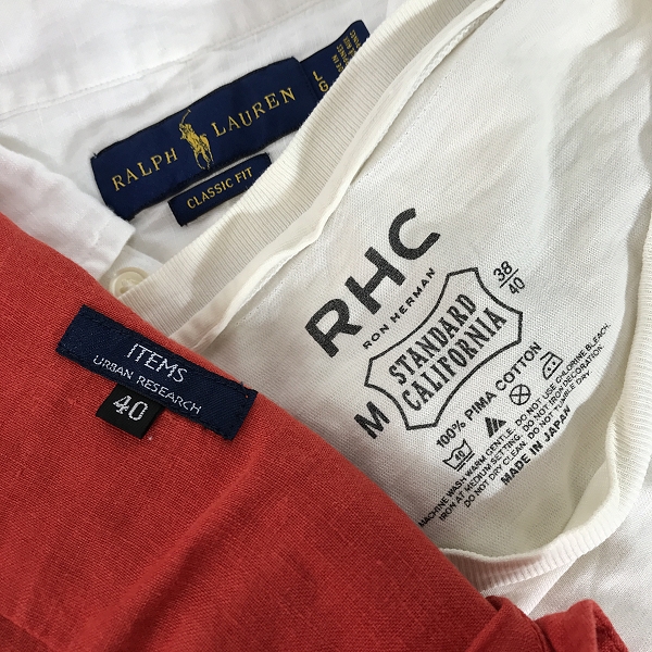 実際に弊社で買取させて頂いた【おまとめ】POLO by Ralph Lauren/UNITED ARROWS/RHC Ron Herman 他 Tシャツ/シャツ 他 カットソー