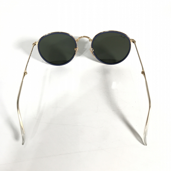 実際に弊社で買取させて頂いたRAY-BAN/レイバン 折りたたみサングラス ラウンド フォールディング サングラス アイウェア ブルー RB3517の画像 3枚目