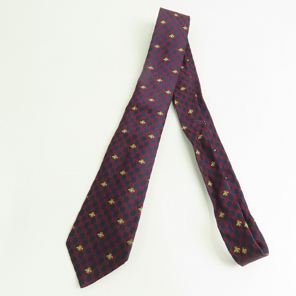 実際に弊社で買取させて頂いた【JPタグ】GUCCI/グッチ GG柄 BEE ビー 蜂 シルク ネクタイ