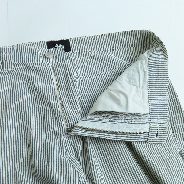 実際に弊社で買取させて頂いたSTUSSY/ステューシー/ストライプ ダブルニー ペインターパンツ/W32/ワークパンツの画像 2枚目