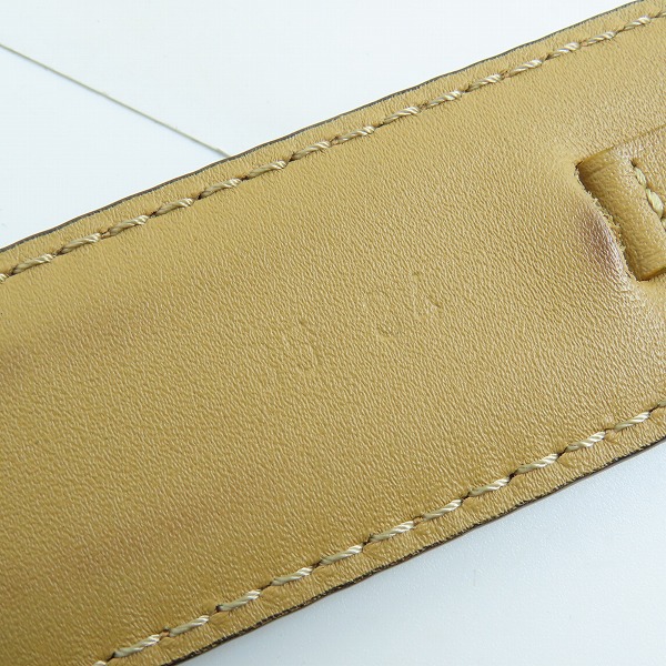 実際に弊社で買取させて頂いたBerlruti/ベルルッティ シンプルレザーベルト カーキ 85 34の画像 6枚目