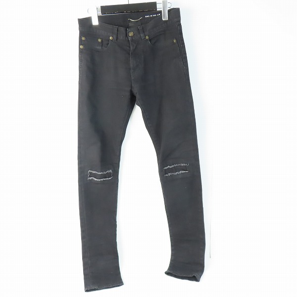 実際に弊社で買取させて頂いた【JPタグ】SAINT LAURENT PARIS/サンローランパリ 17AW ニーリペアデザイン スキニーデニムパンツ 470340/27
