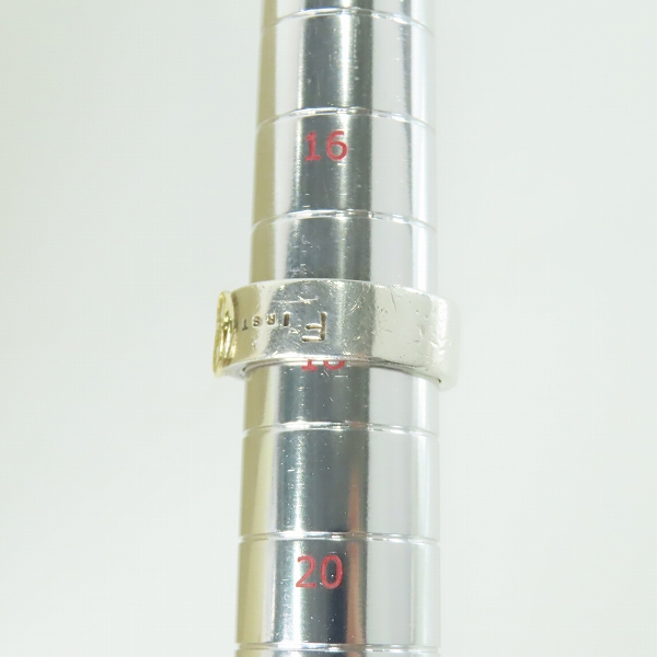 実際に弊社で買取させて頂いたFIRST ARROWS/ファーストアローズ K18プレート付き ロゴ彫刻 リング 18号の画像 8枚目