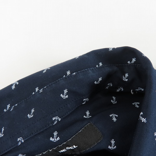 実際に弊社で買取させて頂いたDIESEL/ディーゼル 錨総柄 長袖ボタンシャツ/Lの画像 7枚目