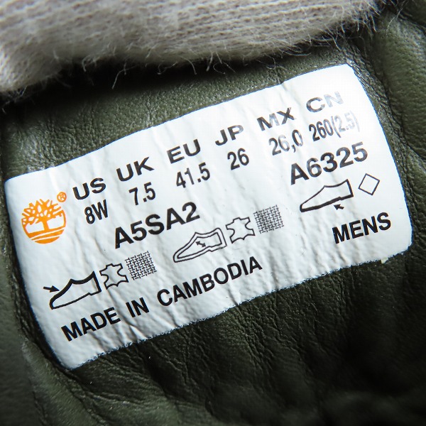 実際に弊社で買取させて頂いたTimberland×Bee Line/ティンバーランド×ビーライン 6INCH PREMIUM BOOTS/6インチ プレミアムブーツ A5SA2/26の画像 5枚目