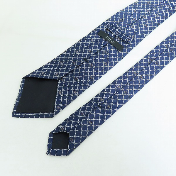 実際に弊社で買取させて頂いたGUCCI/グッチ GGロゴ×ロープ柄 シルクネクタイの画像 2枚目