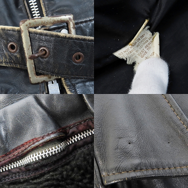実際に弊社で買取させて頂いた【難有り】HARLEY DAVIDSON/ハーレーダビッドソン ボアライナー付き ダブルライダースジャケット/38の画像 4枚目