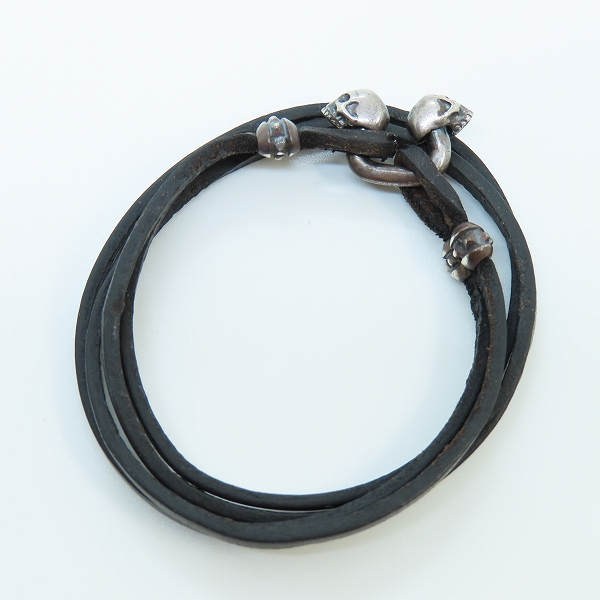 実際に弊社で買取させて頂いたDEAL DESIGN/ディールデザイン レザーブレスレット 2スカルコード 390521の画像 5枚目