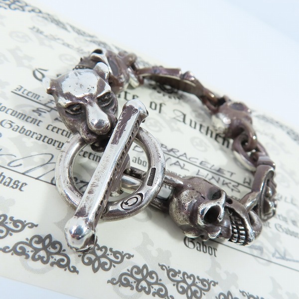 実際に弊社で買取させて頂いた【ギャラ付き】Gaboratory/ガボラトリー ガボール フィメールライオンヘッド/スカル/オーバル リンクブレスレット