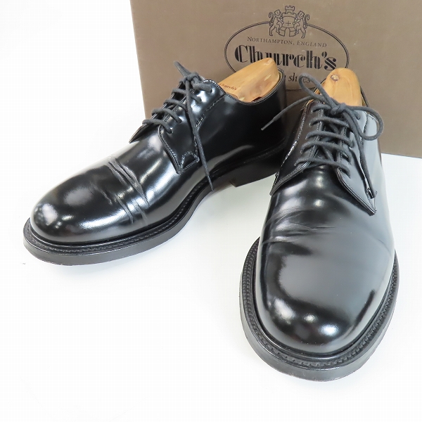 実際に弊社で買取させて頂いたChurch/チャーチ SHANNON/シャノン レザープレーントゥシューズ Last103/7 純正シューツリー付き/7F
