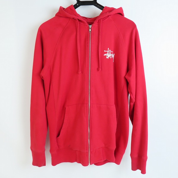 実際に弊社で買取させて頂いたSTUSSY/ステューシー ジップアップ パーカー レッド /Mの画像 0枚目