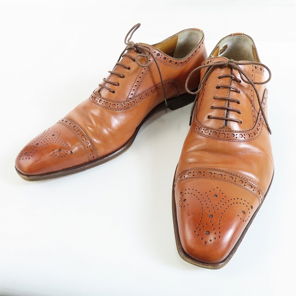 実際に弊社で買取させて頂いたsantoni/サントーニ グッドイヤー ストレートチップ 茶 7313/7