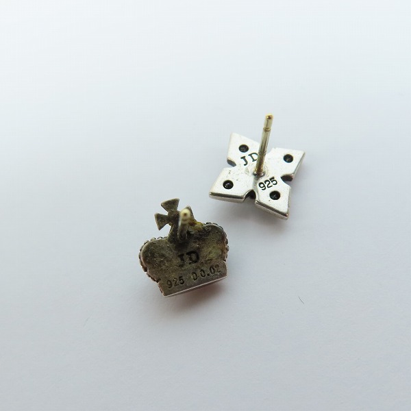 実際に弊社で買取させて頂いたJustin Davis/ジャスティンデイビス クラウン/オニキス/フープ ピアス 4点セット の画像 5枚目