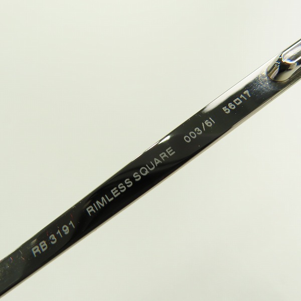 実際に弊社で買取させて頂いたRay-Ban/レイバン/リムレススクエア/サングラ/RB3191の画像 7枚目