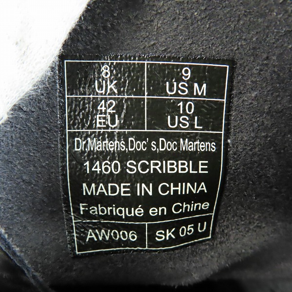 実際に弊社で買取させて頂いたDr.Martens/ドクターマーチン 1460 SCRIBBLE/スクリブル 8ホールブーツ UK8の画像 5枚目