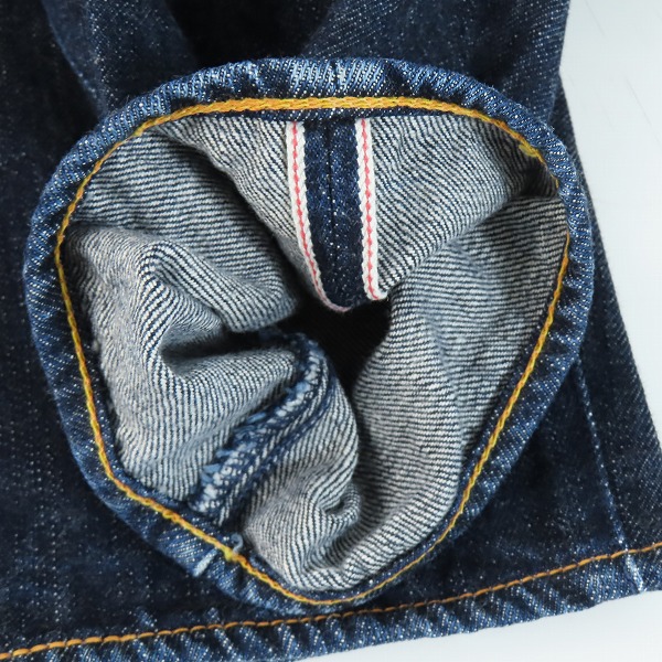 実際に弊社で買取させて頂いたEVISU/エヴィス 新恵美寿神頭 LOT.2121 レザーパッチ ボタンフライ デニムパンツ/34×34の画像 9枚目