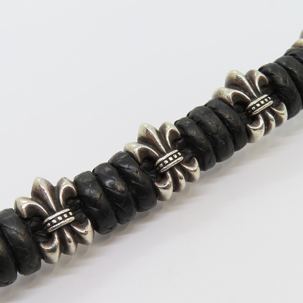 実際に弊社で買取させて頂いた【ギャラ付】LEATHERS AND TREASURES/レザーズ＆トレジャーズ 6フレア ビーズ レザー ブレスレットの画像 4枚目