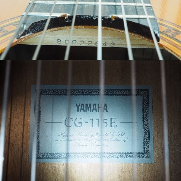 実際に弊社で買取させて頂いた★【難有り】YAMAHA/ヤマハ CG-115E エレガットギター/クラシックギター ハードケース付の画像 4枚目