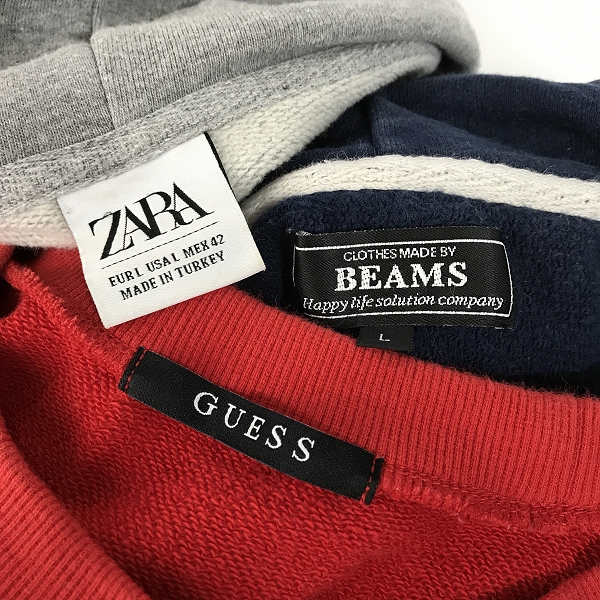 実際に弊社で買取させて頂いた【おまとめ】ZARA/ザラ BEAMS/ビームス GUESS/ゲス 他 パーカー/ジャケット/スウェット 等