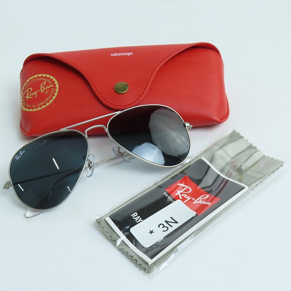 実際に弊社で買取させて頂いたRay-Ban/レイバン AVIATOR アビエーター/LARGE METAL 135  ティアドロップ サングラス/アイウェア RB3025の画像 9枚目