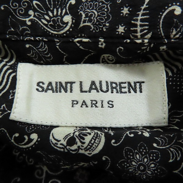 実際に弊社で買取させて頂いた【JPタグ】 SAINT LAURENT PARIS/サンローランパリ 19SS スカル ペイズリー総柄シルク長袖シャツ 564172 Y595U/37の画像 2枚目