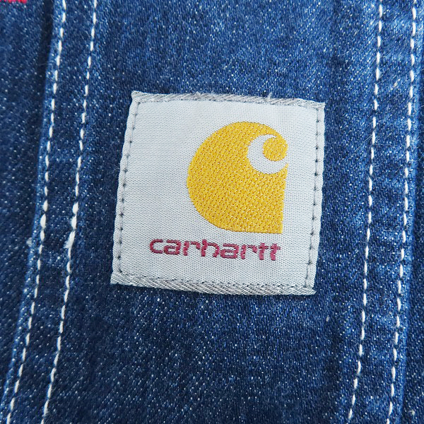 実際に弊社で買取させて頂いたCarhartt/カーハート Denim Bib Overall/デニムビブオーバーオール インディゴ/32×32の画像 2枚目