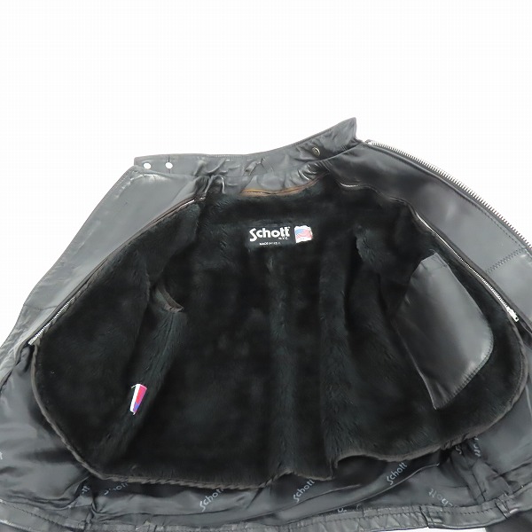 実際に弊社で買取させて頂いたSCHOTT/ショット ボアライナー付き シングルレザーライダースジャケット /34の画像 3枚目