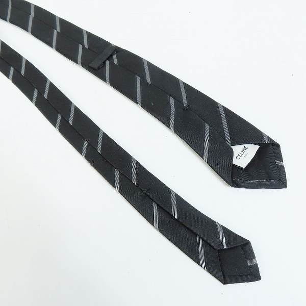 実際に弊社で買取させて頂いたceline/セリーヌ カレッジストライプ シルク ネクタイの画像 2枚目