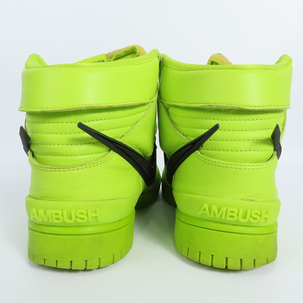 実際に弊社で買取させて頂いたNIKE×AMBUSH/ナイキ×アンブッシュ DUNK HIGH "FLASH LIME" ダンクハイ フラッシュライム CU7544-300 27.0の画像 1枚目