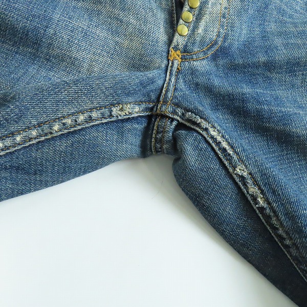 実際に弊社で買取させて頂いたDOLCE&GABBANA/ドルチェ＆ガッバーナ/ドルガバ ロゴ プレート スタッズ/レザーベルト デニム パンツ/ジーンズ/48の画像 7枚目