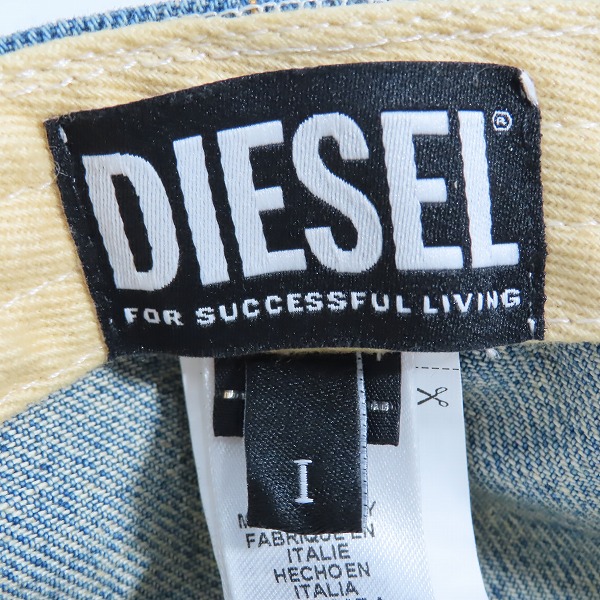 実際に弊社で買取させて頂いたDIESEL/ディーゼル C-IYASU ダメージ加工 デニム キャップ/A10162/01の画像 5枚目