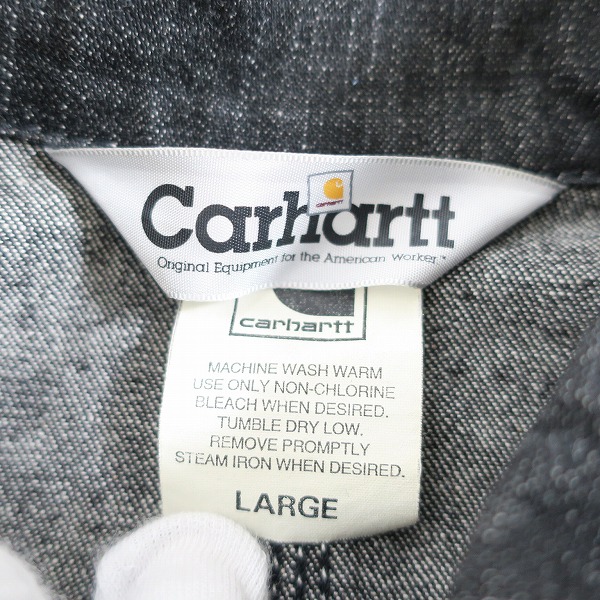 実際に弊社で買取させて頂いたCarhartt/カーハート デニム カバーオール  ブラック 00108-72/Lの画像 2枚目